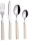 EXZACT Cutlery Set 16pcs Stainless Steel - Coloured Handles - 4 x Forks, 4 x Knives, 4 x Table Spoons, 4 x Tea Spoons - WF23 Cream