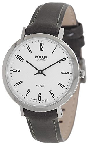 Boccia Damen Analog Quarz Uhr mit Leder Armband 3246-03