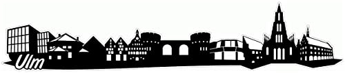 Samunshi® Ulm Skyline Aufkleber Sticker Autoaufkleber City Gedruckt - 30x6,1cm schwarz