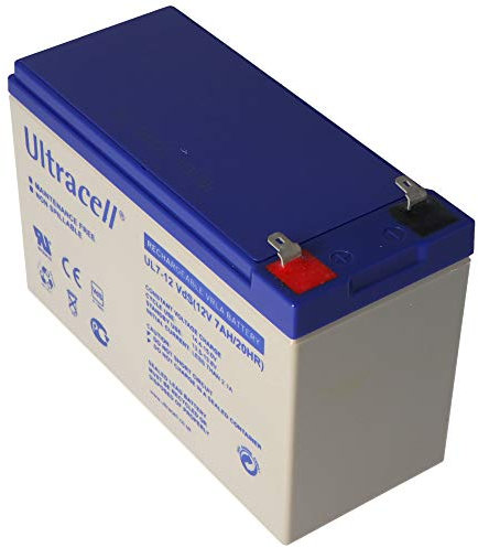 Ultracell UL7-12 Batterie au plomb 12 V 7,0 Ah avec contact Faston 187, 4,8 mm
