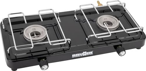 Brunner 0708050N Fornello Gas Portatile Magma 2 Fuochi Pressione 30 Mbar