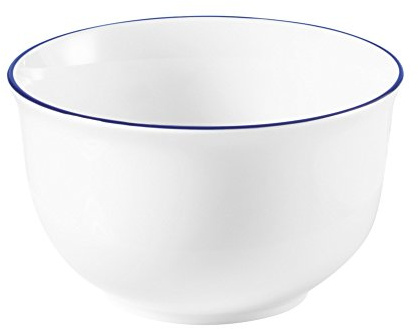 Seltmann Weiden Müslischale, 6 Stück, Klassisch, Rund, 0,57 Liter, Porzellan, Blaurand, Mikrowellengeeignet, Alltag, Hotel
