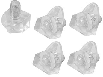sourcing map 5Stk Bodenträger Regalträger transparent Küchenschränke Bücherregalhalter Metallstift Regalbolzen