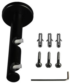 Liedeco Träger für Gardinenstangen offen 12 cm zweiläufig Landhaus, ø 16mm, 1 Stk schwarz