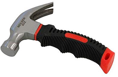 Neilsen CT2765 8oz Stubby Claw Hammer – High Grade Steel, Soft Cushion Rubber Grip, Compact Design for Tight Spaces