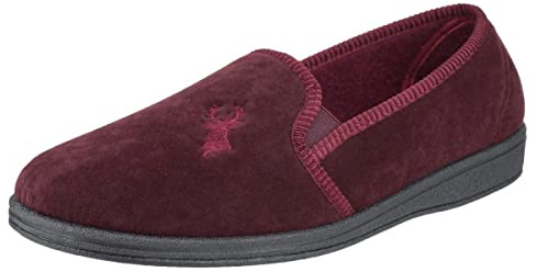Mirak Mens Stag Slip On Slipper in Red - Size 10 UK - Red