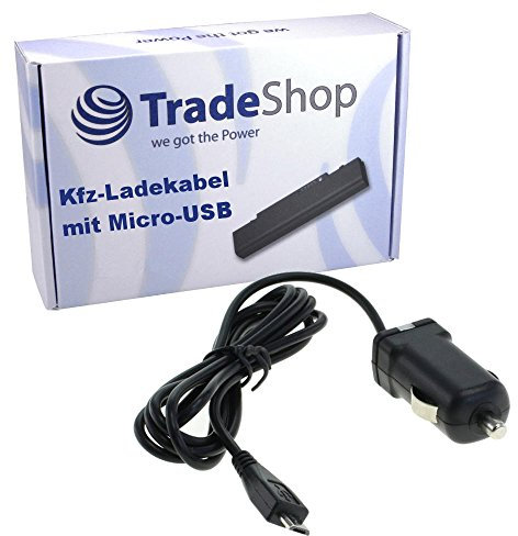 Trade-Shop KFZ Auto Ladegerät Ladekabel Adapter Micro-USB passend für Sony Xperia L Xperia miro ST23i Xperia P Xperia SL Xperia sola Xperia SP Xperia T Xperia T Xperia V Xperia Z Tablet S Tablet Z