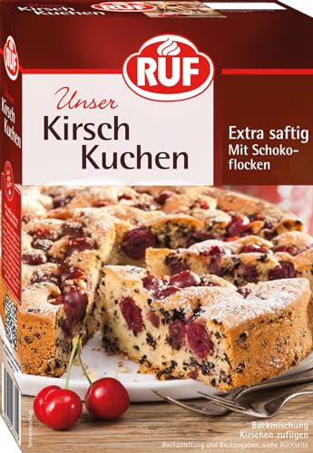 RUF Kirschkuchen, Backmischung für einen saftigen Rührkuchen mit Früchten und Schokoflocken