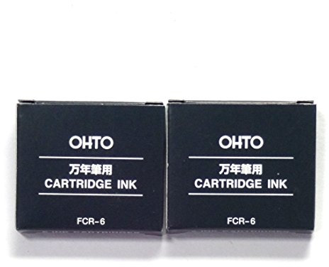 Ohto Fountain Pen Refill Cartridge FCR-6 (Black) 6 cartridges × 2 Packs, Total 12 cartridges (Japan Import) [Komainu-Dou Original Package]