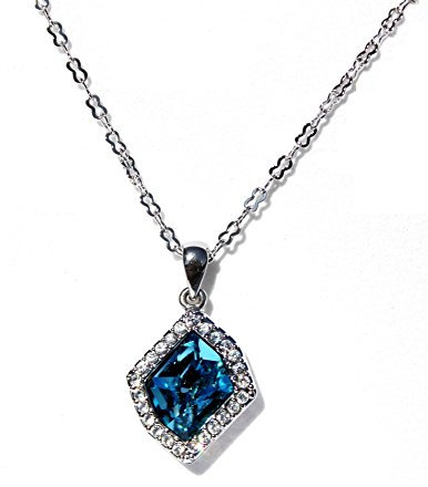 SWAROVSKI ELEMENTS Halskette Collier Damen Aquamarin-blau