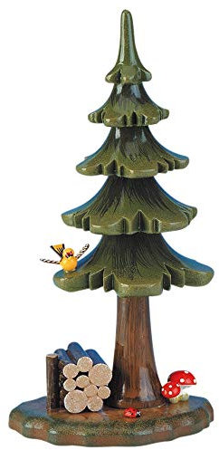 Small Figures & Ornaments Sommerbaum mit Holzstapel - 16cm - Hubrig Volkskunst
