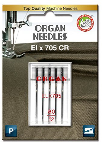 Organ Needles 5486080BL Maschinennadeln, Silber, 80/12 Größe, 5