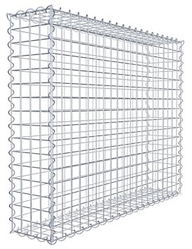 GABIONA | Gabione 100 x 80 x 20 cm | Gabionenkorb mit Maschenweite 5x5 cm | Robuste Steinkorb Mauer mit Spiralverschluss
