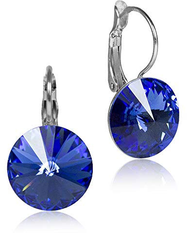 LUISIA® Ohrringe Rivoli mit Kristallen von Swarovski® - 12 mm Safir/Royalblau