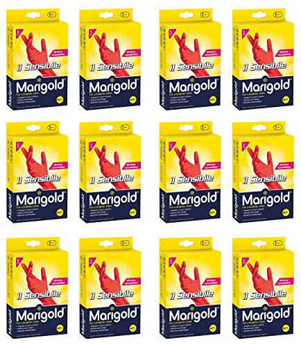 12 x MARIGOLD Guanti Lattice Il Sensibile Taglia M In Scatola 2 PEZZI