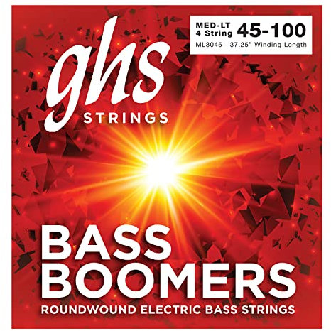GHS Bass Boomers - ML3045 - Bass String Set, 4-String, Medium Light, .045-.100