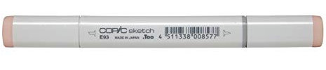 COPIC Sketch Marker Typ E - 93, Tea Rose, professioneller Pinselmarker, mit einer Super-Brush-Spitze und einer Medium-Broad-Spitze