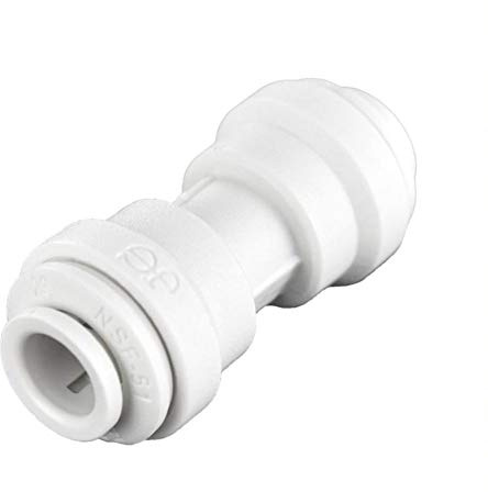 John Guest Speedfit 1/4 Inch OD Union Straight Connector, Push to Connect Plastic Plumbing Fitting, PP0408WP