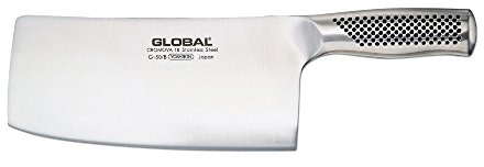 Global 7 3/4 inch Heavyweight Chop and Slice Chinese Knife/Cleaver - Japanese Stainless Steel, Razor-Sharp Edge, Made in Japan, G-50/B