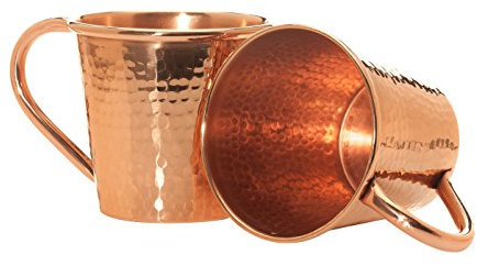Sertodo Copper, Hand Hammered 100% Pure Copper, Moscow Mule Mug, 12 oz, Set of 2