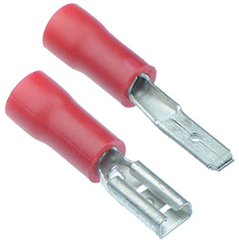 50 x PAIRS Red 2.8mm Male + Female Insulated Crimp Spade Connector 16-22AWG Wire Cable Electrical