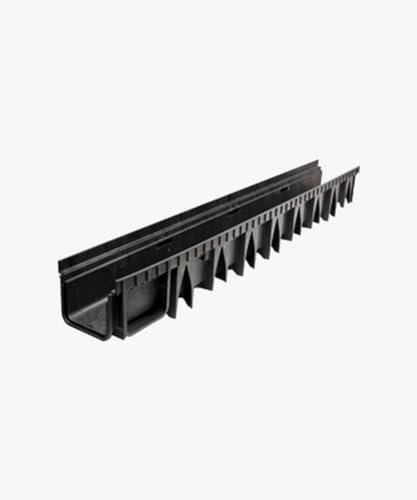 UTILFER CANALETTA DI SCOLO ABS NERA CARRABILI CON GRIGLIA - TUTTE LE MISURE (CON GRIGLIA ZINCATA CM 100 x 13 H 5.0 SENZA SCARICO LATERALE)