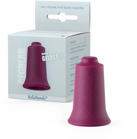 BellaBambi® mini solo Schröpfglas | Saugglocken Cups aus hautverträglichem Silikon | Ideal für Beauty, Peeling, Sport & Massage bei Verspannung uvm. | Made in Germany | Intensität Regular - Brombeer