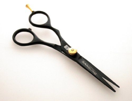 Haarschere für Linkshänder, Regenbogenfarben, 14 cm, Schwarz