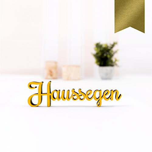 KLEINLAUT 3D-Schriftzug Haussegen in Größe: 10 x 2,7 cm - Dekobuchstaben - 32 Farben zur Wahl - Gold