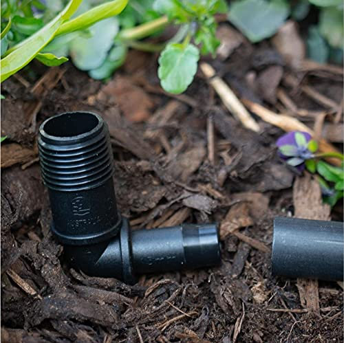 Pack of 25 x HydroSure Elbow Connector - 13mm x 1/2 BSP Male - Black