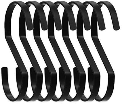 S Haken,SumDirect 10Pcs 10cm Flach S Form Chrom Finish Küchenhaken Edelstahl Haken zum Aufhängen für Handtücher,Geschirr, Pflanzen, Gartengeräte,Schal, Bekleidung, Kleidung (schwarz)