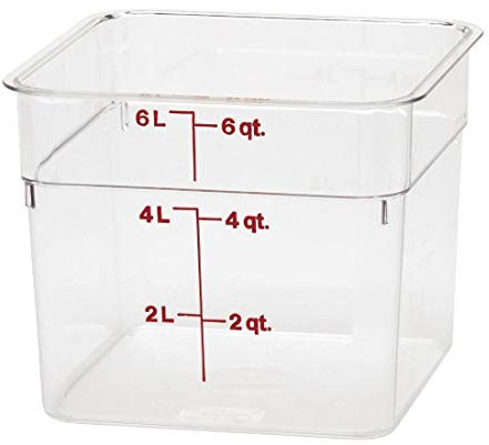 Cambro 6SFSCW135 Camsquare Contenitore per alimenti, 6 litri, policarbonato, trasparente, NSF