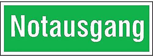 Betriebsausstattung24® Notausgang SafetyMarking langnachleuchtend Rettungs-Zusatzschild, Folie selbstklebend, 30,0x10,5cm