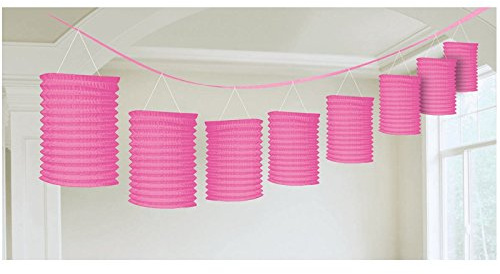 amscan 22055-103-55 Paper Lanter Garland Kranz, Hellrosa, 12 feet