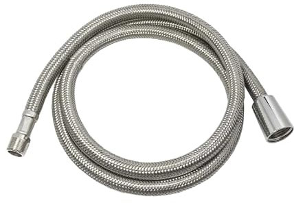 tecuro | Tuyau de douche de rechange | Pour douchette à vaisselle de cuisine | Raccord M15/1 x écrou conique 1/2 | Longueur 120 cm | Tressage en acier inoxydable | Fabriqué en Allemagne | 23202