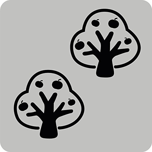 Pinto-Point 2 Apfelbaum-Aufkleber zur Dekoration von Wänden, Glasprodukten, Fliesen und Allen Anderen glatten Oberflächen; aus 18 Farben wählbar; in matt oder glänzend; Weiß - matt