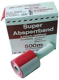 Absperrband 80 mm x 500 m – extra breiteites Warnband für Baustelle, Veranstaltungen & Sicherheit | reißfestes Markierungsband | rot/weißes Signalband für Sperrungen & Gefahrenbereiche