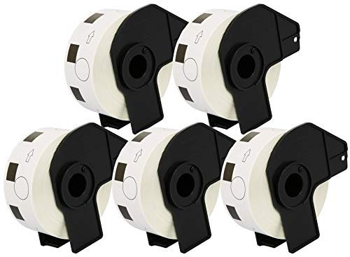 5 x DK11218 24mm x 24mm Runde-Etiketten (1000 Stück/Rolle) kompatibel für Brother P-Touch QL-500 QL-550 QL-560 QL-570 QL-700 QL-710W QL-720NW QL-800 QL-810W QL-820NWB QL-1050 QL-1100 QL-1110NWB