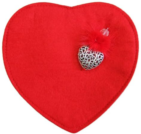 Herz Trachten Handtasche mit Herzanhänger | Rot