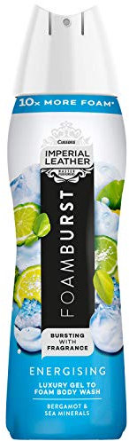 Imperial Leather Foaming Body Wash, Bergamot & Sea Minerals Foamburst, Energising Shower Gel, Shaving Foam, Multipack of 6 x 200 ml