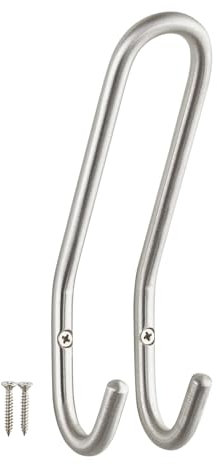SOTECH Garderobenhaken FARA 192 x 51 mm echt Edelstahl gebürstet Kleiderhaken Wandhaken Jackenhaken Aufhänger