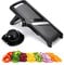 Adjustable Mandoline Slicer Best for Slicing Food, Fruit and Vegetables. Professional Grade Julienne Slicer (Black)