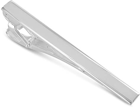 Grom Gravur Krawattenklammer/Krawattennadel Silber glänzend