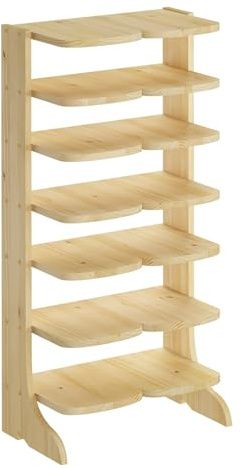 90.80-01 Doppel-Schuhregal Schuhständer Holz Stiefelform