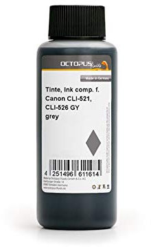250ml Nachfülltinte kompatibel für Canon CLI-521, CLI-526 GY Druckerpatronen, Tintenpatronen grau für, Pixma IP 3600, IP 4600, IP 4700 u.a. (kein-OEM)
