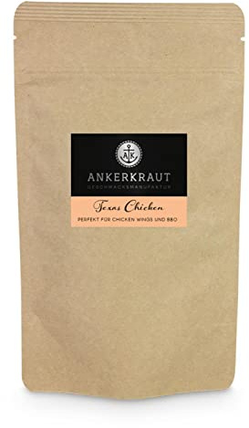 Ankerkraut Texas Chicken, BBQ Rub, Gewürzmischung für Chicken Wings, Hähnchen und Pulled Chicken, 250g im Beutel