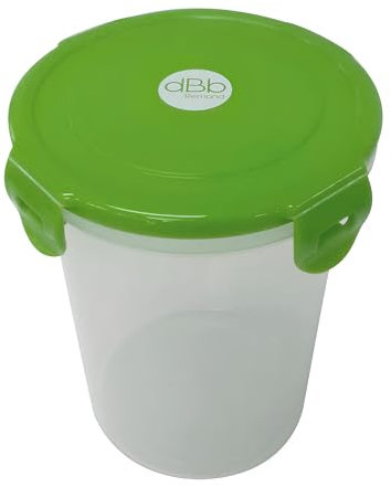 dBb Remond Boîte de conservation Aliments Bébé, Couvercle Hermétique, Pot conservation Bébé, Boîte alimentaire plastique de 1,2L - Verte