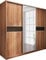 FurnitureByJDM Großer Kleiderschrank mit Spiegel und Schiebetüren – Moderner Schiebetürenschrank mit Regalen (220x65x216 cm) – Kleiderschrank 3 Türen (Plum Wallis/Eiche Sonoma Dunkel - Puerto)