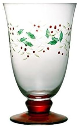 Pfaltzgraff Winterberry Holiday Goblets, Set of 4, 14 Ounce, Clear