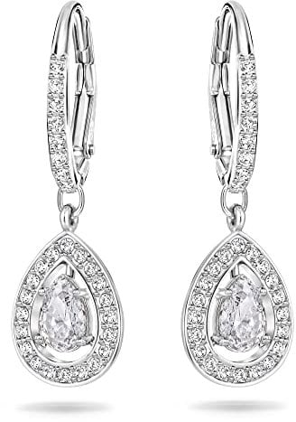 Swarovski Angelic Drop-Ohrhänger, Tropfenschliff, Weiß, Rhodiniert
